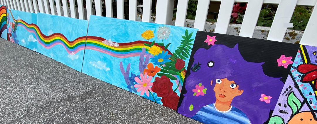 Girl Guides in Abbotsford come together for an art project at a long-term care home.